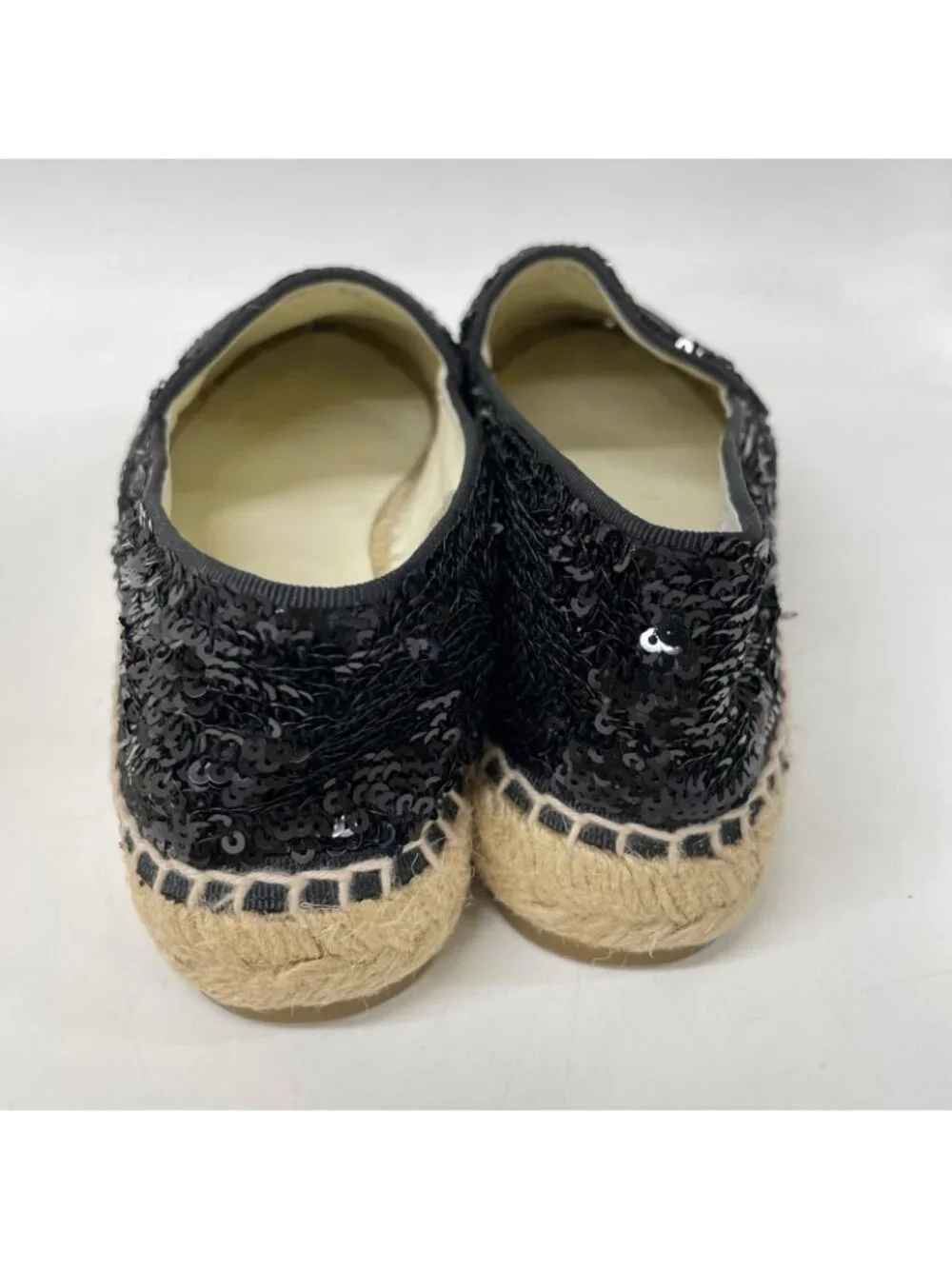 Chanel CC Logo Patent Sequin Espadrilles Shoes